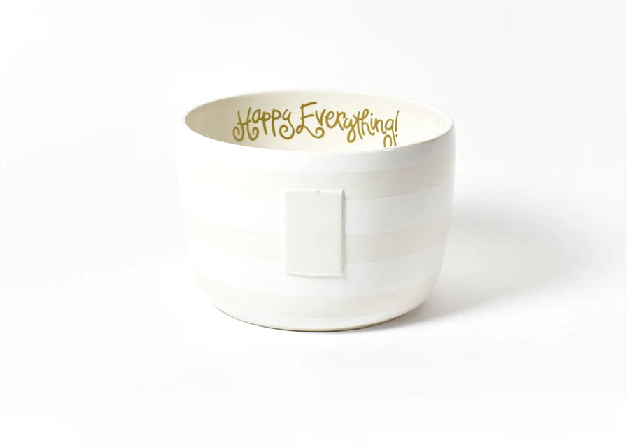 White Strip Happy Everything Big Bowl