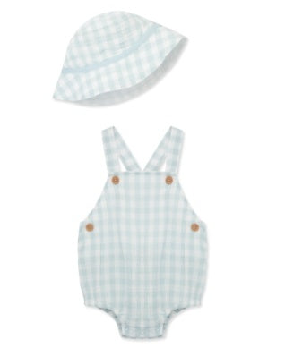 Blue Gingham Cross Back Romper