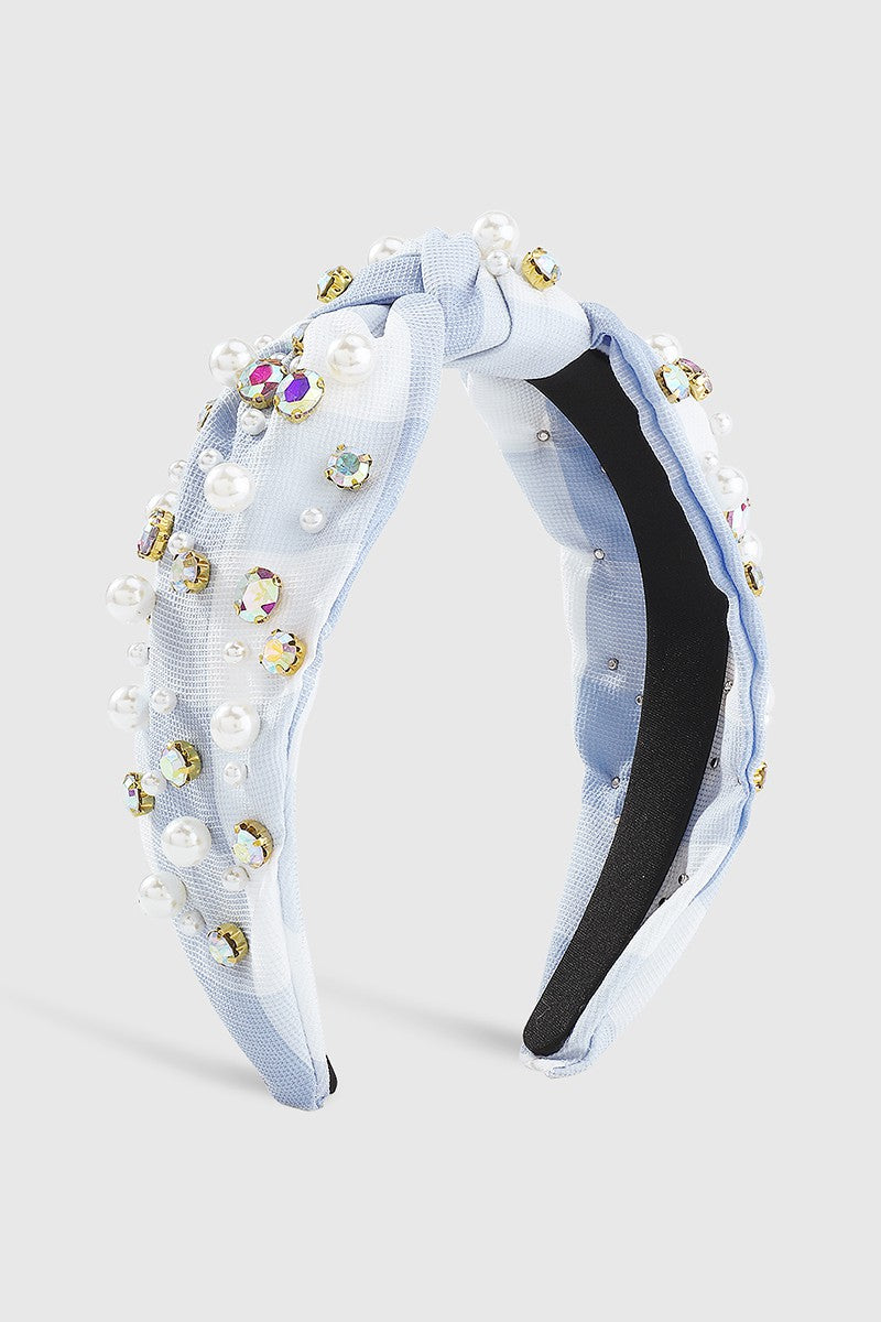 Pearl & Rhinestone Top Knot Headband