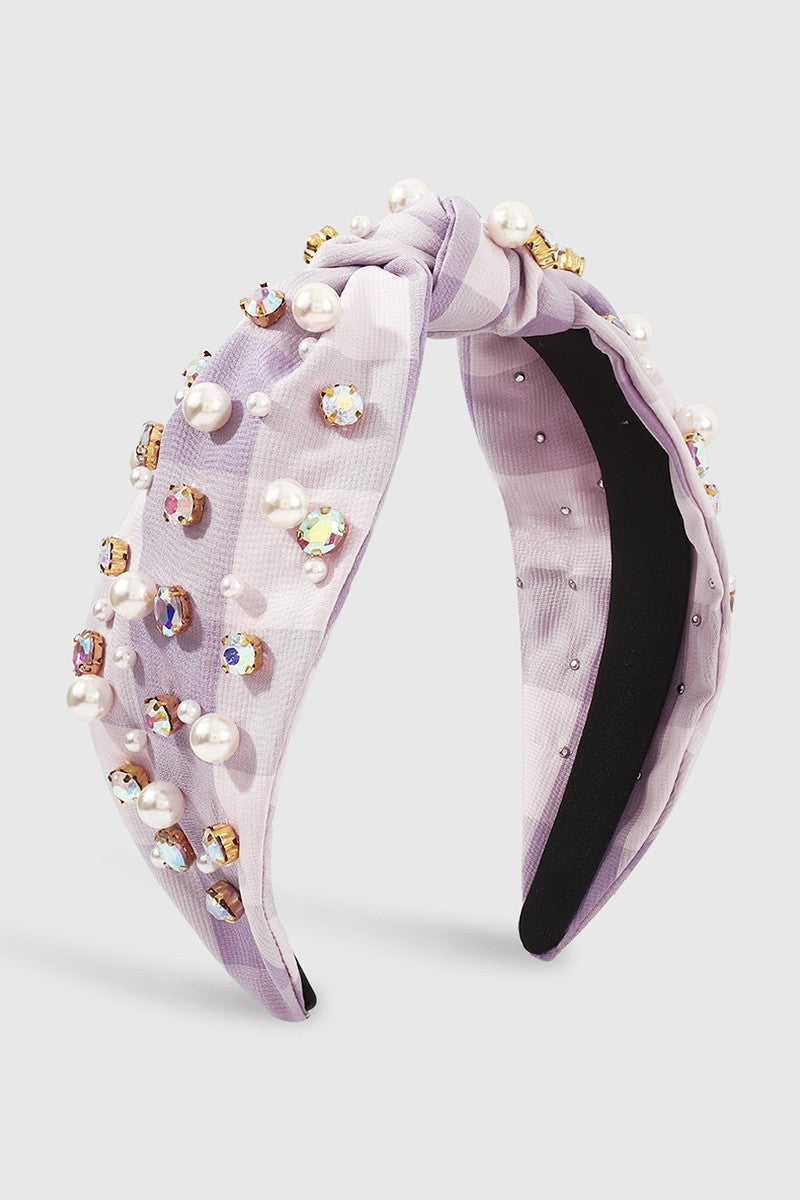 Pearl & Rhinestone Top Knot Headband