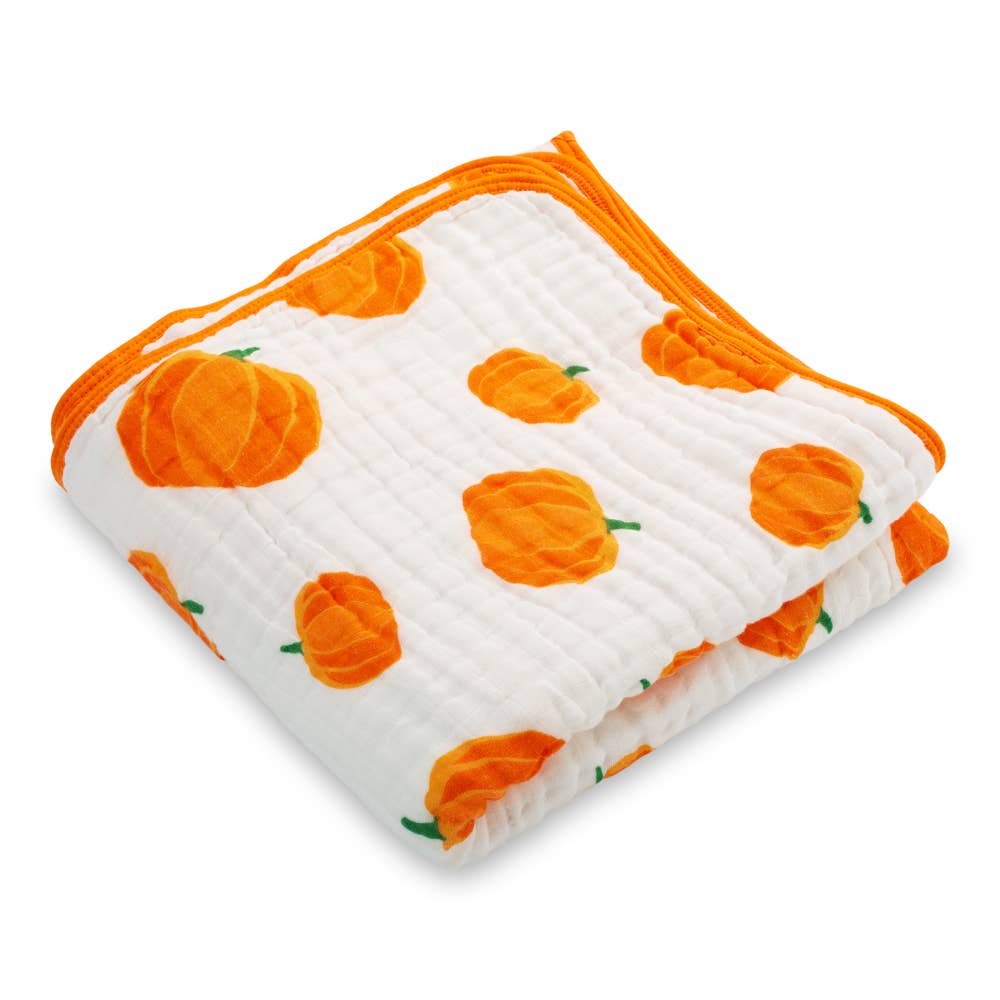 LollyBanks - Pumpkin Pie Baby Toddler Muslin Quilt
