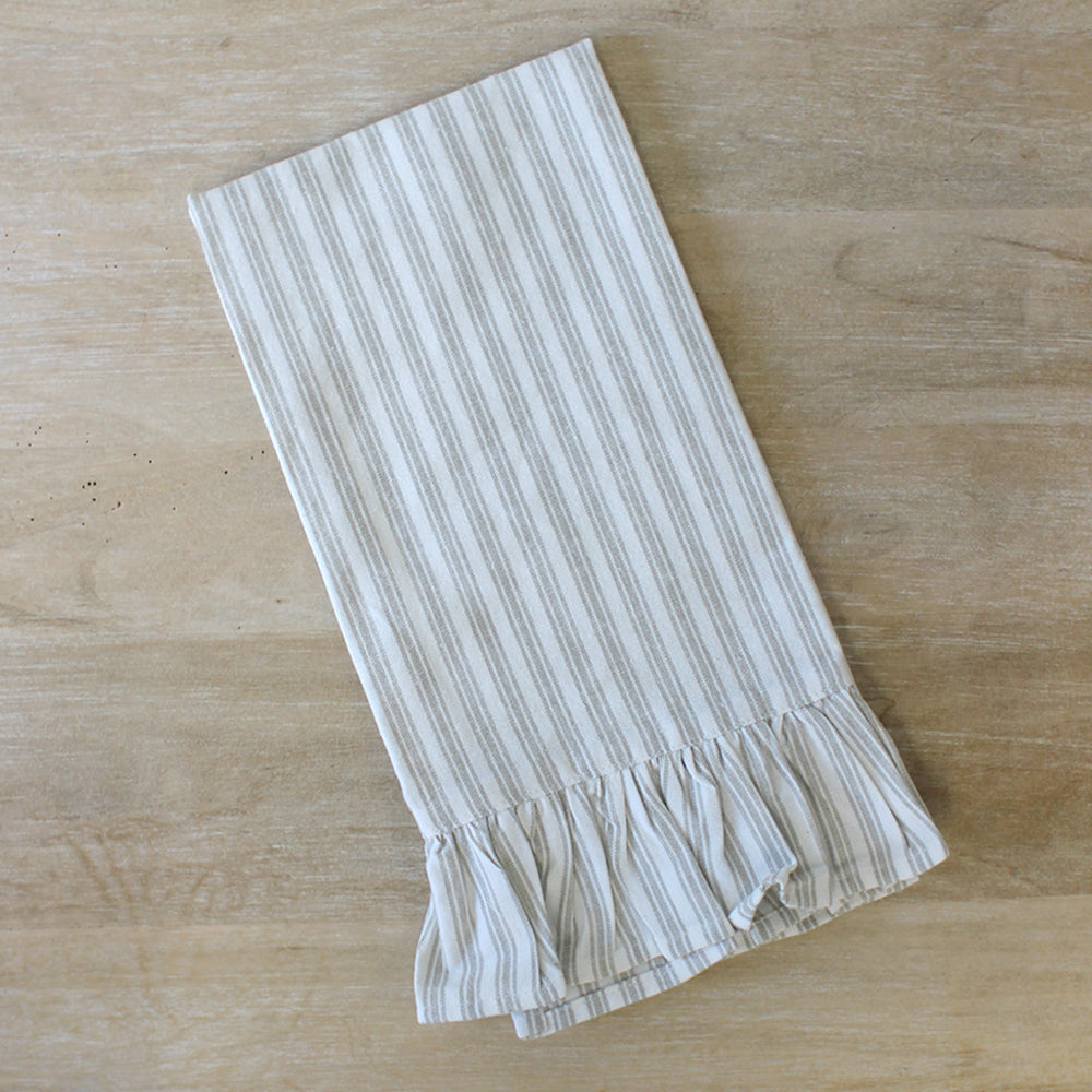 Ruffled Linen Hand Towel