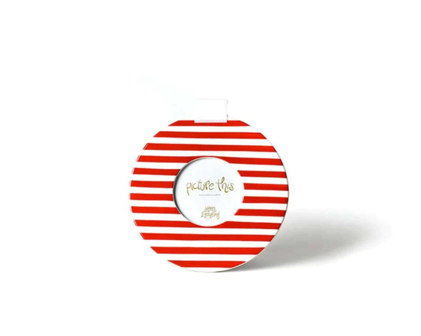 Red Stripe Round Happy Everything Frame