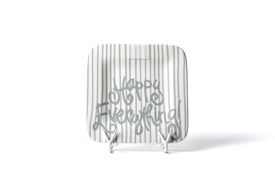 Happy Everything Stone Skinny Stripe Mini Platter