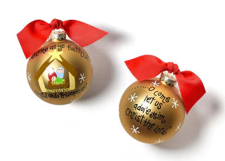 O come all ye faithful Glass Ornament