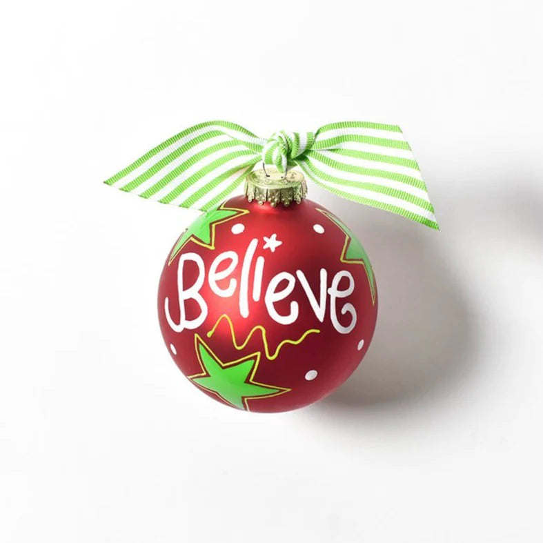 Believe Glass Ornament
