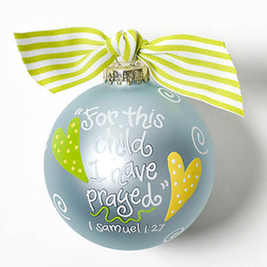 "For this child I have prayed" Ornament