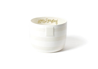 White Stripe Bowl - Happy Everything