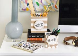 Neutral Stripe Nesting Cube-Medium Mini