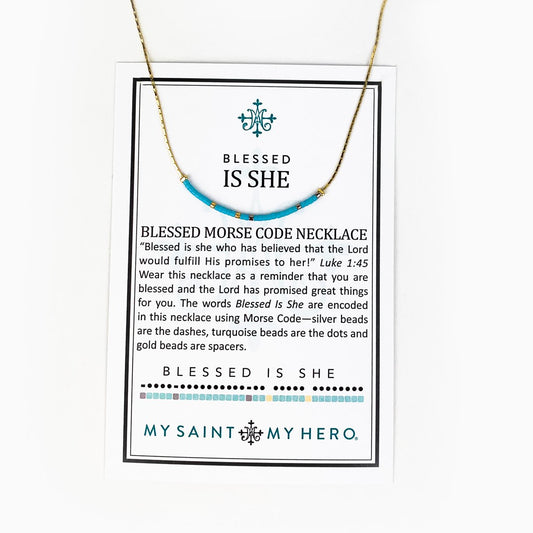 MSMH - Blessed is She Morse Code Necklace