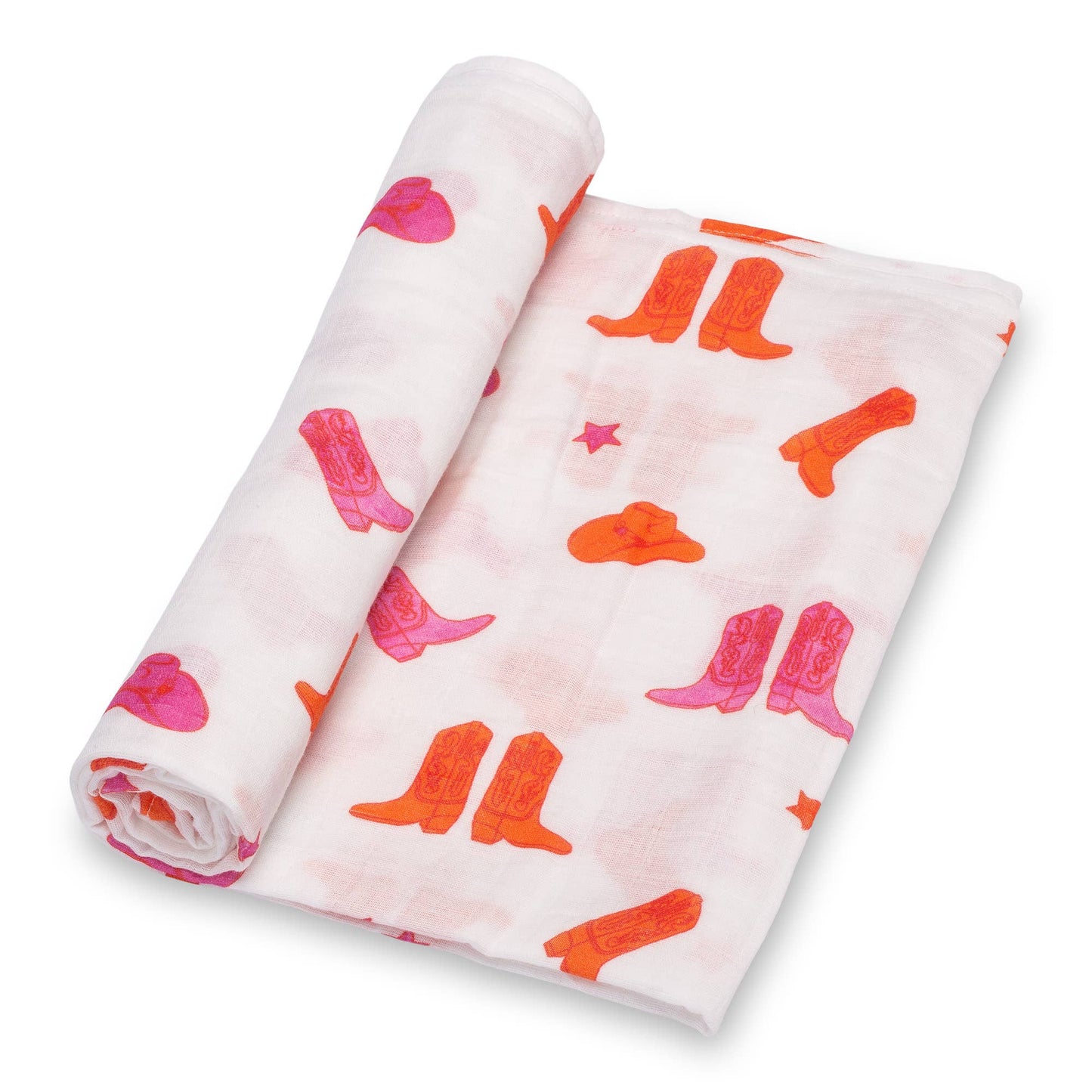 LollyBanks - Life is Better in Pink Boots Baby Swaddle Blanket