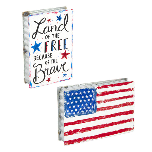 "Free & Brave" Flag Sitter