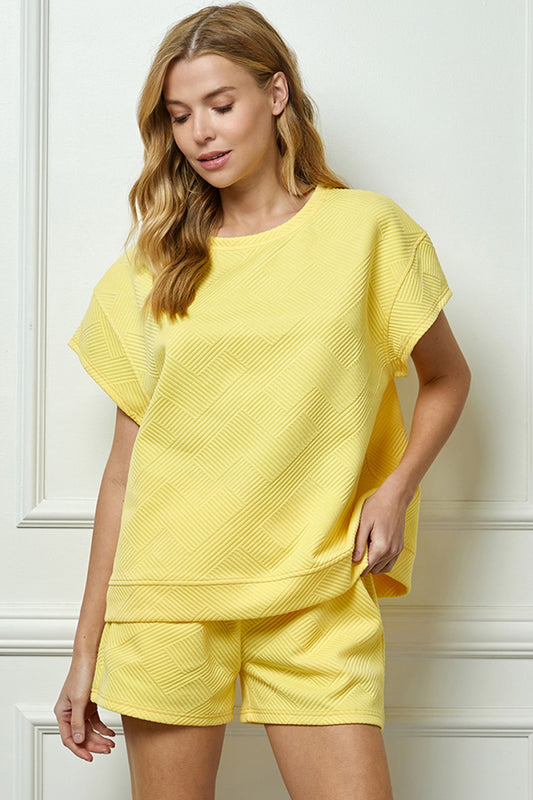 Textured Short Sleeve Top