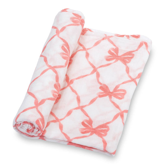 LollyBanks - Beautiful Bows Baby Swaddle Blanket