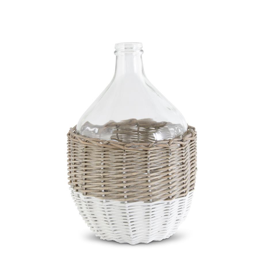 Glass Bottle in Wicker Basket
