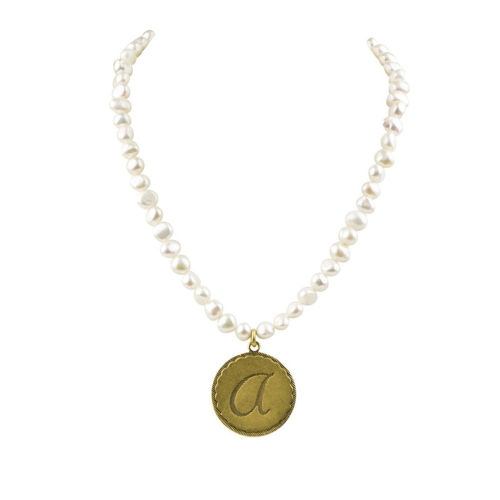 Sorority Gal Cotton Pearl Initial Necklace