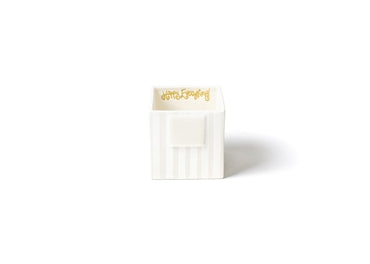 White Stripe Mini Nesting Cube-Small